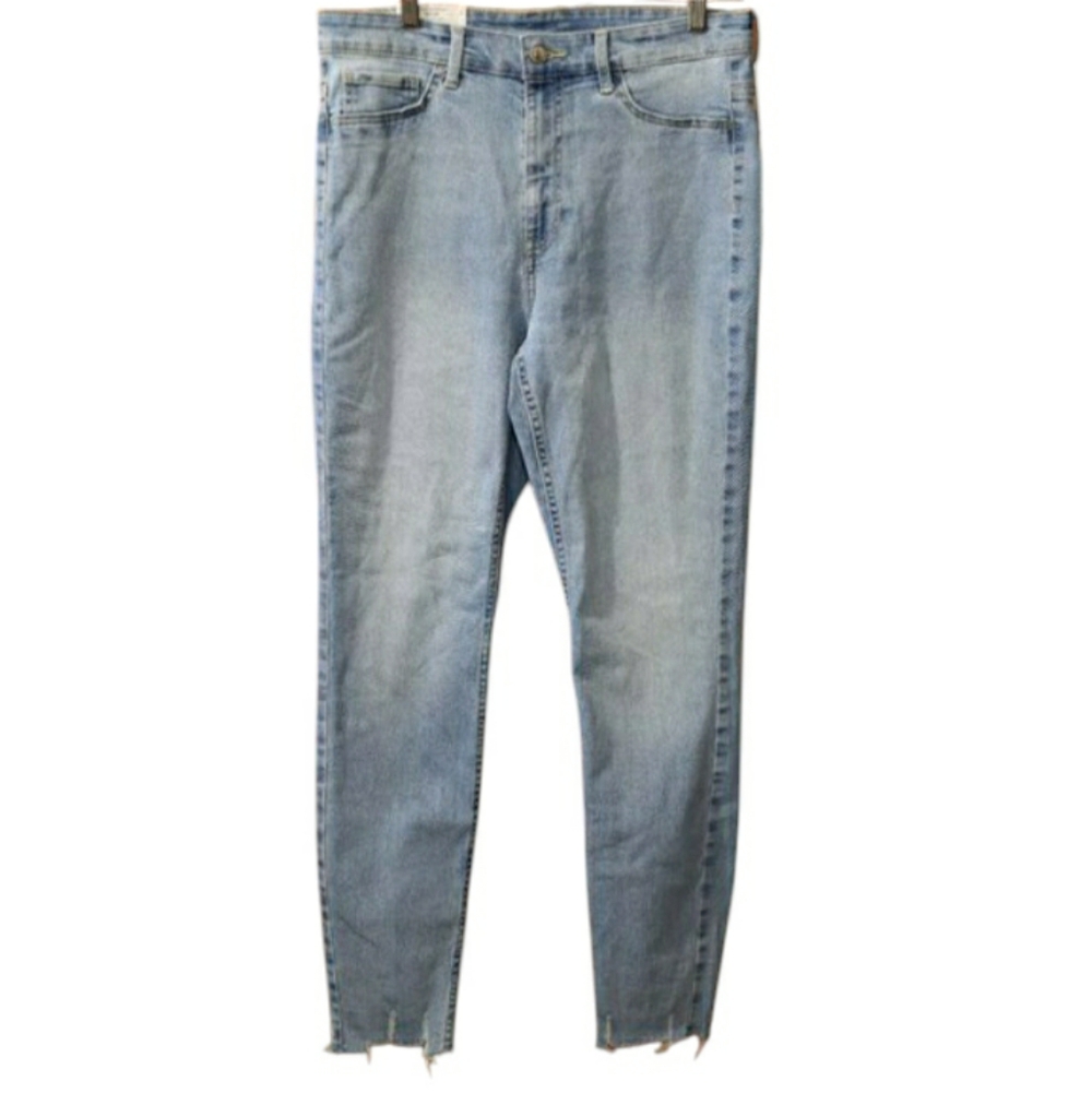 H&M &Denim Ultra High Rise Skinny Ankle Jeggings Light Wash Medium Flat